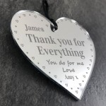 Personalised Thank You For Everything Gift Heart Valentines