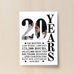 20th Anniversary Gift Print Personalised Photo Husband Wife