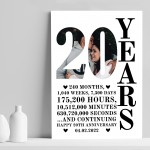 20th Anniversary Gift Print Personalised Photo Husband Wife