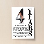 4th Anniversary Gift Print Personalised Photo Husband Wife