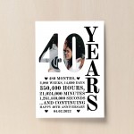 40th Anniversary Gift Print Personalised Photo Husband Wife