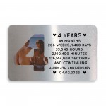 4th Anniversary Gift Personalised Card Gift For Husband Wife