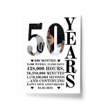 50th Anniversary Gift Print Personalised Photo Husband Wife