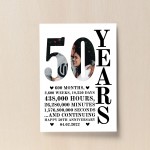 50th Anniversary Gift Print Personalised Photo Husband Wife