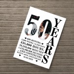 50th Anniversary Gift Print Personalised Photo Husband Wife