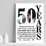 50th Anniversary Gift Print Personalised Photo Husband Wife