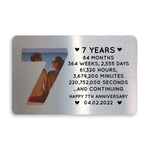 7th Anniversary Gift Personalised Card Gift For Husband Wife