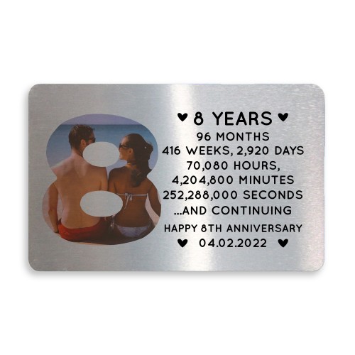 8th Anniversary Gift Personalised Card Gift For Husband Wife