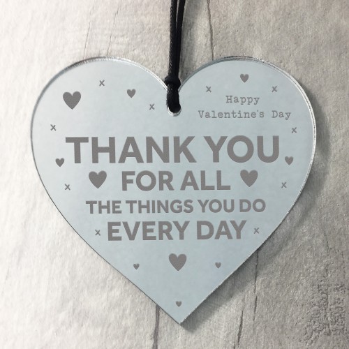 Valentines Day Gift Engraved Heart THANK YOU Gift For Boyfriend 