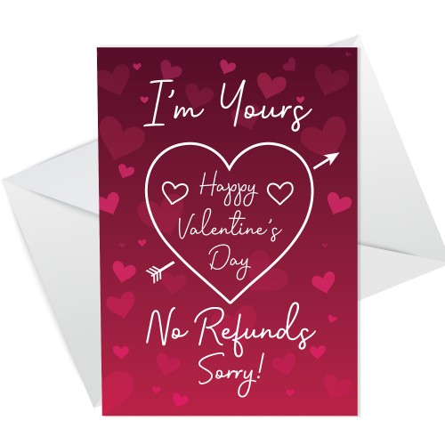 Im Yours Happy Valentines Day Card Funny Joke Card For Boyfriend