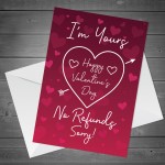 Im Yours Happy Valentines Day Card Funny Joke Card For Boyfriend