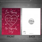 Im Yours Happy Valentines Day Card Funny Joke Card For Boyfriend