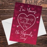 Im Yours Happy Valentines Day Card Funny Joke Card For Boyfriend