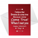 Valentines Card For Boyfriend Girlfriend DREAMS CAME TRUE