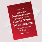 Valentines Card For Boyfriend Girlfriend DREAMS CAME TRUE