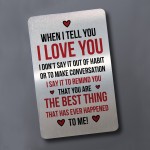 Valentines Gift Poem Metal Wallet Card I LOVE YOU Boyfriend