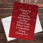 I Choose You Special Anniversary Card For Him Her Boyfriend Wife