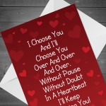 I Choose You Special Anniversary Card For Him Her Boyfriend Wife