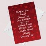 I Choose You Special Anniversary Card For Him Her Boyfriend Wife