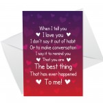 I LOVE YOU Card Poem Anniversary Card For Him Her