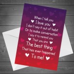 I LOVE YOU Card Poem Anniversary Card For Him Her