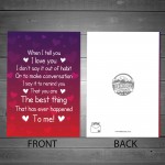 I LOVE YOU Card Poem Anniversary Card For Him Her