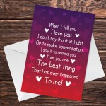 I LOVE YOU Card Poem Anniversary Card For Him Her