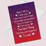 I LOVE YOU Card Poem Anniversary Card For Him Her