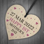 Happy 1st Mothers Day Gift Wooden Heart Gift For New Mum Mummy