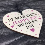 Happy 1st Mothers Day Gift Wooden Heart Gift For New Mum Mummy