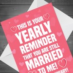 Funny Wedding Anniversary Card For Husband Wife Joke Card