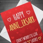 Rude Anniversary Card For Boyfriend Husband Funny Joke Humour