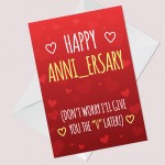 Rude Anniversary Card For Boyfriend Husband Funny Joke Humour