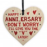 Rude Funny Gift For Anniversary Wood Heart Boyfriend Girlfriend