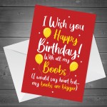 Funny Birthday Card For Boyfriend Husband Humour Rude Card