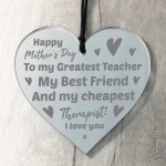 Mothers Day Gift For Mum Engraved Heart THANK YOU Gift