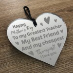 Mothers Day Gift For Mum Engraved Heart THANK YOU Gift