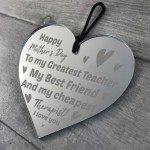 Mothers Day Gift For Mum Engraved Heart THANK YOU Gift