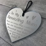 Amazing Mum Gift Engraved Heart Mothers Day Birthday Gift