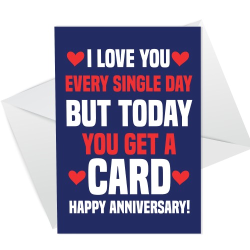 Funny Anniversary Card For Husband Boyfriend Joke Humour Card