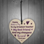 Funny Mothers Day Gift For Mum Wood Heart Gift From Daughter Son