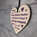 Funny Mothers Day Gift For Mum Wood Heart Gift From Daughter Son