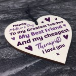 Funny Mothers Day Gift For Mum Wood Heart Gift From Daughter Son