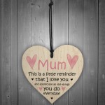 I Love You Mum Wood Heart Mothers Day Birthday Gift For Mum