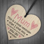 I Love You Mum Wood Heart Mothers Day Birthday Gift For Mum