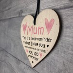 I Love You Mum Wood Heart Mothers Day Birthday Gift For Mum