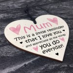 I Love You Mum Wood Heart Mothers Day Birthday Gift For Mum