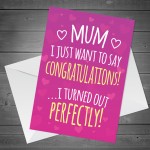 Funny Mothers Day Card From Daughter Son Joke Birthday Card