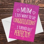 Funny Mothers Day Card From Daughter Son Joke Birthday Card