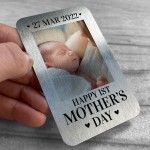 1st Mothers Day Gift Photo Metal Card Personalised Gift